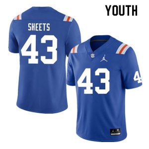 Youth Florida Gators #43 Jake Sheets NCAA Nike Blue Throwback Authentic Stitched College Football Jersey HYX5262EZ